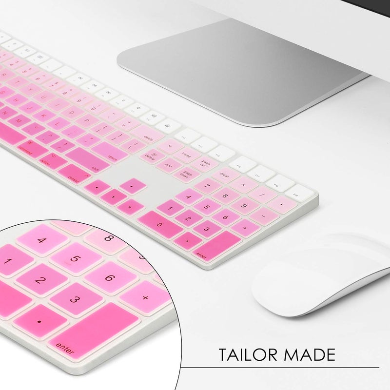 Allinside Ombre Pink Cover for Apple iMac Magic Wireless Keyboard with Numeric Keypad MQ052LL/A A1843 US Layout - Image 3